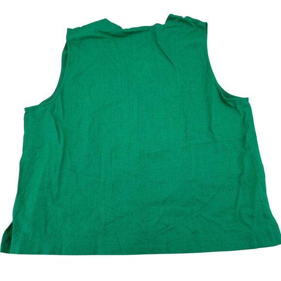 Stonebridge Jerrell INC Vintage Women's Blouse size Large Tall Cats Green Linen - Picture 7 of 7